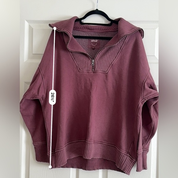 Aerie | Deep Purple Quarter-Zip Sweatshirt | Medium - Picture 6 of 7